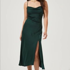 ASTR Gaia midi cowl slip dress